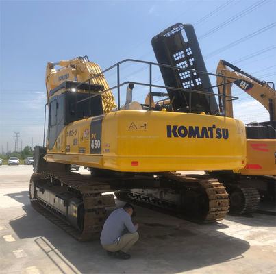 45トン KOMATSU PC450-7 エグババター オリジナルの水圧バルブと使用された大きなマシン