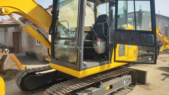 7 トンのコマツー PC70 オリジナルの水力シリンダーとバルブ付きの中古ミニ掘削機