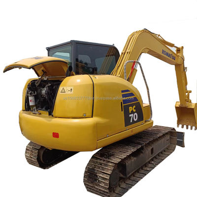 7トンのミニ掘削機 コマツー PC70 オリジナル水力ポンプ付きの中古クローラー掘削機