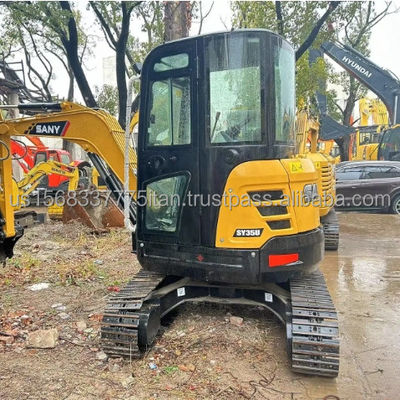 低作業時間 SANY SY35U ISUZUエンジンのミニ掘削機 3.5TON 作業重量