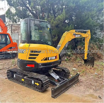 低作業時間 SANY SY35U ISUZUエンジンのミニ掘削機 3.5TON 作業重量
